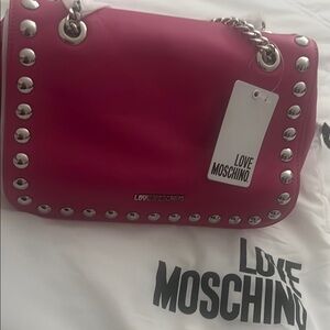 Love Moschino Pink and Silver Shoulder Bag